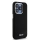 4. DKNY Liquid Silicone Small Metal Logo MagSafe Case for iPhone 15 Pro - Black