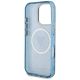 7. Guess IML Metal Glitter 4G Circle Triangle MagSafe Case for iPhone 16 Pro - Blue
