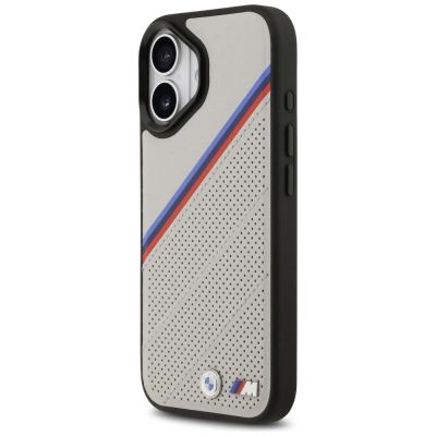 2. BMW M Tricolor Metal Logo MagSafe Case for iPhone 17 - Gray
