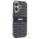 4. DKNY Repeat Texture Pattern With Stripe iPhone 16 Case - Black
