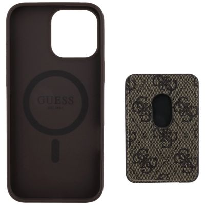 4. Guess 4G Stripes case with Magsafe wallet for iPhone 16 Pro Max brown