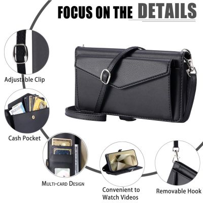 10. Samsung Galaxy A56 5G Leather Wallet Case with Stand Function and Straps - Black