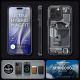 15. Spigen Ultra Hybrid Mag Case with MagSafe for iPhone 15 Pro - Dark Gray (Zero One Pattern)
