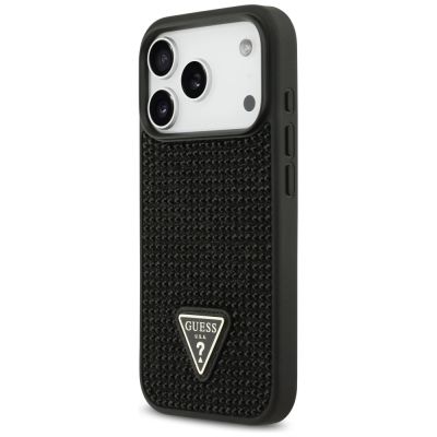 2. Guess Rhinestone Triangle Logo Case for iPhone 17 Pro - Black