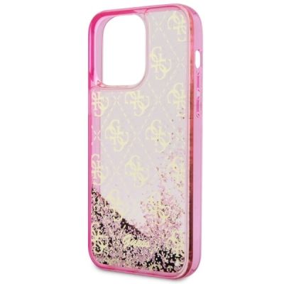 6. Guess GUHCP14XLC4PSGP iPhone 14 Pro Max 6.7" pink/pink hardcase Liquid Glitter 4G Transculent