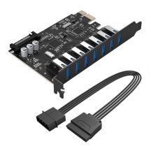7-Port USB 3.0 PCI-E Expansion Card for Desktop Chassis