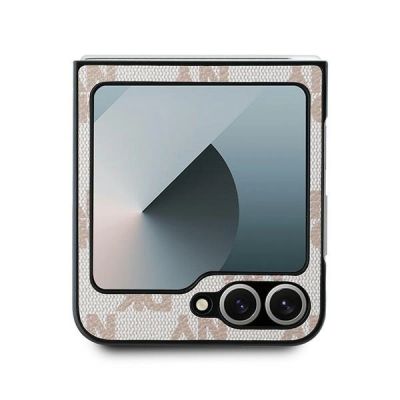 3. DKNY Checkered Pattern Printed Stripes Case for Samsung Galaxy Z Flip 6 - Pink