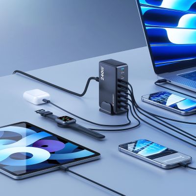 7. Wozinsky 240W GaN QC3 Charging Station - Black