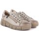 4. Women's beige leather platform shoes Cambell 26-19305