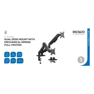 Deltaco ARM-1300-B TV Mount 81.3 cm (32") Black