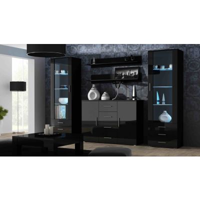 6. Shelf 125cm (2 pcs) SOHO black matt