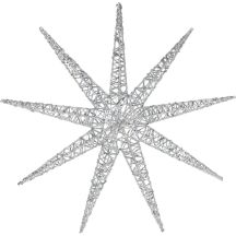 SNOWFLAKE DECORATIVE HANGING 50LED SILVER