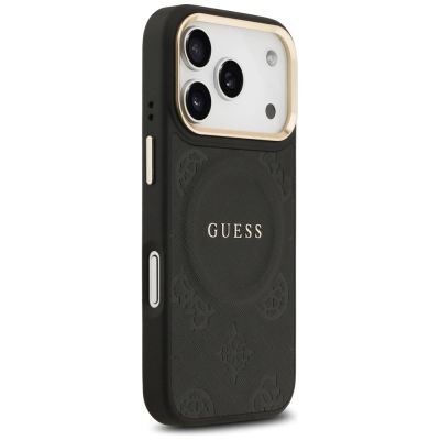 4. Guess Peony Hot Stamp MagSafe Case for iPhone 17 Pro - Black