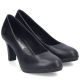 4. Rieker 41560-01 black leather pumps with a block heel