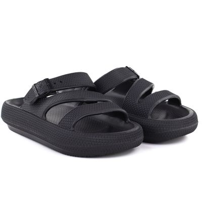4. Women's sports flip-flops with a thick sole for the pool, black Big Star TT274A037