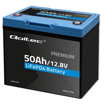 9. Qoltec LiFePO4 Lithium Iron Phosphate Battery | 12.8V | 50Ah | 640Wh | BMS