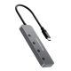 5. Wozinsky WHS088YSS 4x USB-A Aluminum Hub with Individual Switches and 15cm USB-C Cable - Gray