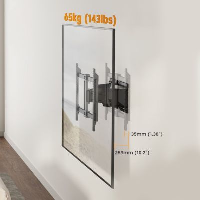 19. MACLEAN TV MOUNT / HANGER, MAX. VESA 600X400, 37-90", MAX. LOAD 65KG, BLACK MC-881 N