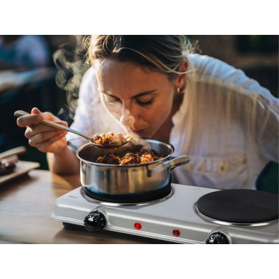 12. ELDOM DOUBLE-PLATE ELECTRIC COOKER PG23 DOPPO 2000W SILVER
