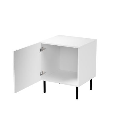 2. Nightstand 2 pcs. JUNGLE 53.5x40.5x44 white matt + black legs