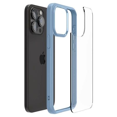 13. Spigen Crystal Hybrid Case for iPhone 15 Pro Max - Clear Blue