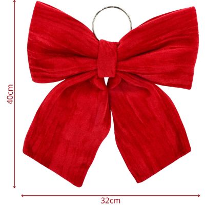 5. RED DECORATIVE BOW 32x40x3CM MICA