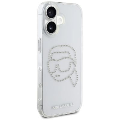 4. Karl Lagerfeld IML Rhinestones Karl Head Case for iPhone 16 Clear