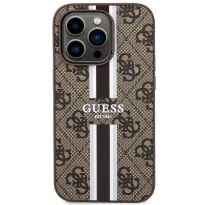 3. Guess GUHMP14LP4RPSW iPhone 14 Pro 6.1" brown/brown hardcase 4G Printed Stripes MagSafe