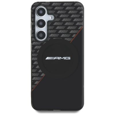 3. AMG Double Layer Rhombs MagSafe Case for Samsung Galaxy S25 - Black/Red