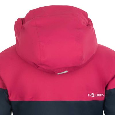 5. Trollkids Girls Hallingdal Jacket with Hood, Navy/Pink (223-114)