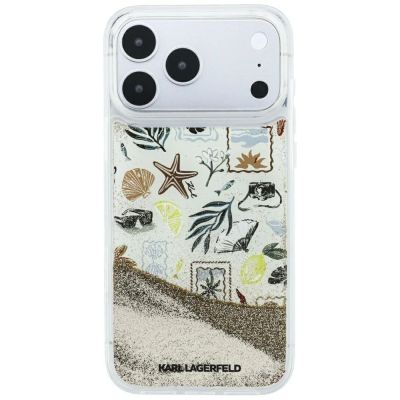 3. Karl Lagerfeld Liquid Glitter Beach & Sand Case for iPhone 17 Pro Max / 18 Pro Max - Beige