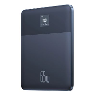 Baseus Blade2 12000mAh 65W Power Bank with Digital Display (with Baseus Mini White Series USB-C - USB-C 100W (20V/5A) 50cm Black Cable) - Blue