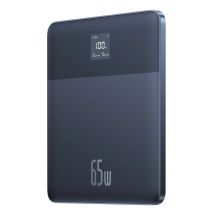 Baseus Blade2 12000mAh 65W Power Bank with Digital Display (with Baseus Mini White Series USB-C - USB-C 100W (20V/5A) 50cm Black Cable) - Blue