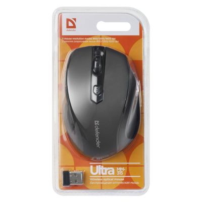 3. DEFENDER ULTRA MOUSE MM-315 RF BLACK OPTICAL 1600DPI 6P 52315