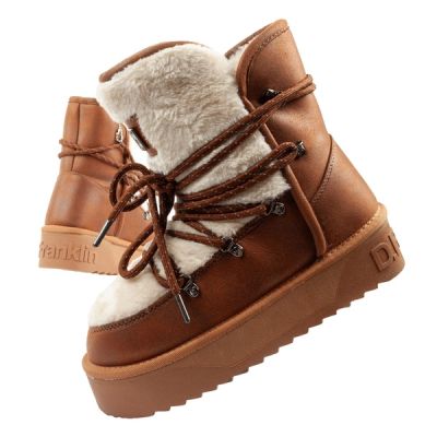 D.Franklin women's winter boots insulated brown