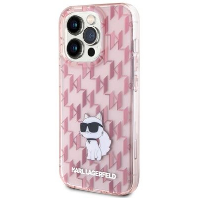 2. Karl Lagerfeld Monogram Choupette iPhone 15 Pro Case - Pink
