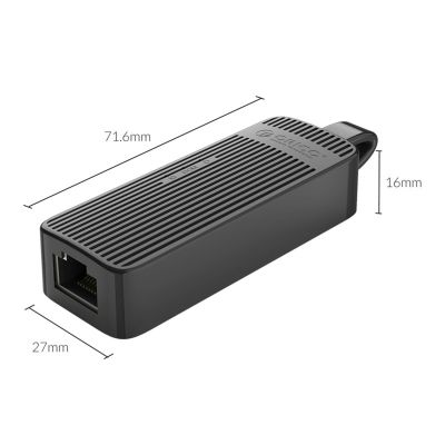 5. Orico UTK-U3 USB-A 3.0 to RJ45 Gigabit Ethernet 1 Gbps Network Adapter - Black