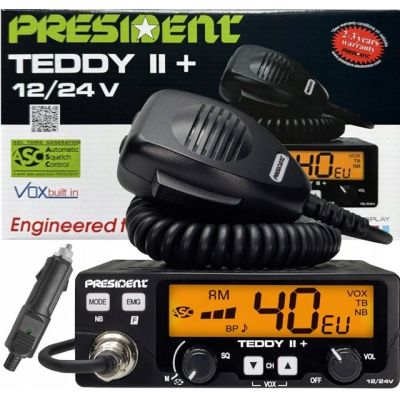 4. CB Radio PRESIDENT Teddy II+ 12/24V + ASC 7 colors AM/FM