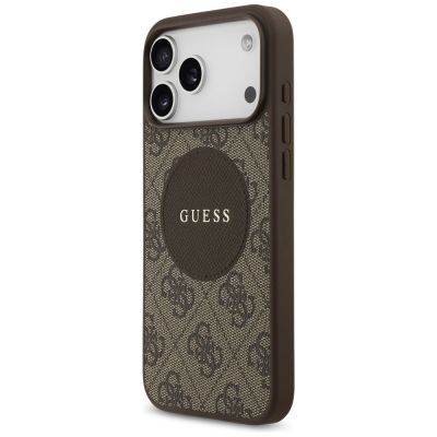 2. Guess 4G Circle Classic Logo MagSafe case for iPhone 17 Pro Max - brown