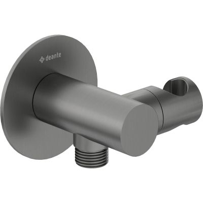 Round angle connector with handset holder