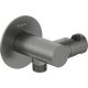 Round angle connector with handset holder
