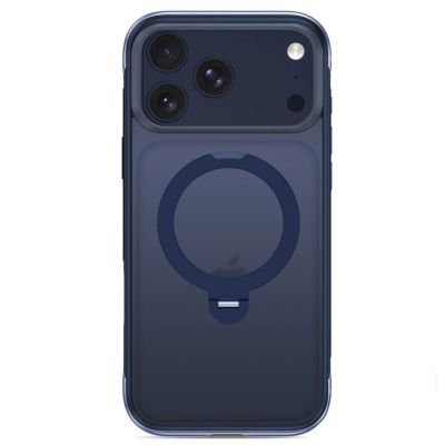4. Tech-Protect MagAir Stand MagSafe CC Case for iPhone 18 Pro / 17 Pro - Matte Navy Blue