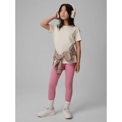 6. Regular plain girls' T-shirt 4F 4FJRSS26TTSHF3554-12S