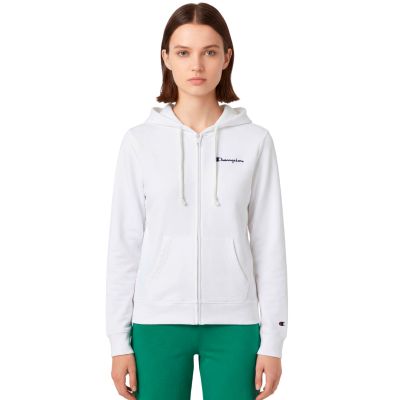 Champion Women's Full Zip Hoodie Sweatshirt White 118406 WW001