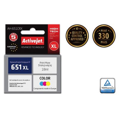 2. Activejet AH-651CRX Ink (replaces HP 651 C2P11AE; Premium; 18 ml; color)