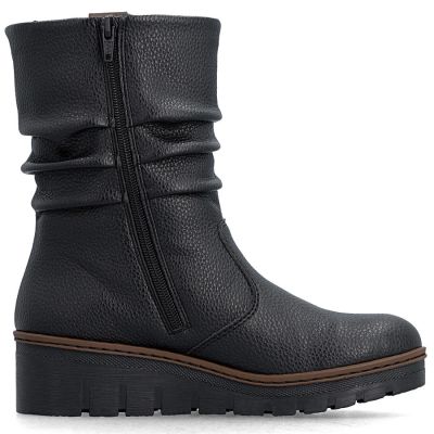 8. Women's insulated wedge ankle boots black Rieker X9155-00