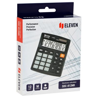 6. Eleven SDC-812NR black office calculator, replaces Citizen