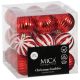 5. Safe Decorative Plastic Baubles, 27 Pieces, 6 cm, Red and White, MICA