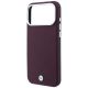 6. BMW Sign Deboss Quilted Metal Logo MagSafe Case for iPhone 18 Pro / 17 Pro - Burgundy
