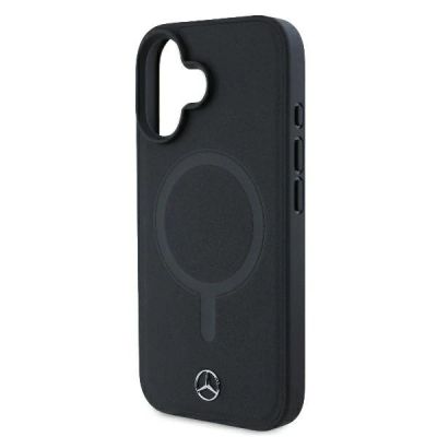 6. Mercedes Smooth Leather MagSafe iPhone 16 Plus Case - Black